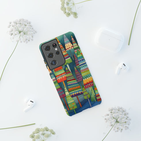 Knitted Christmas Trees - Impact Resistant Phone Case